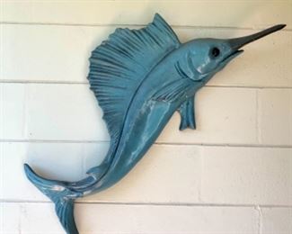 Decorative Sailfish — can be hung outdoors or in.