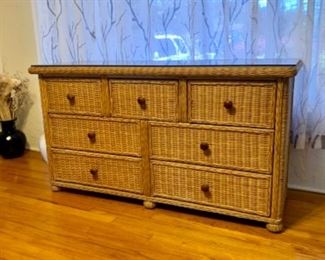 Pristine 7-drawer wicker dresser/console