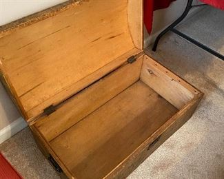 Inside Vintage Round Top Trunk