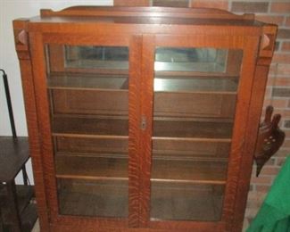 Arts and crafts mission style bookcase glass door