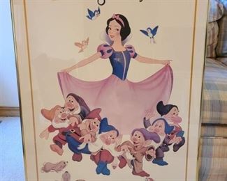 Framed Snow White 50th Anniversary poster 23 x 36