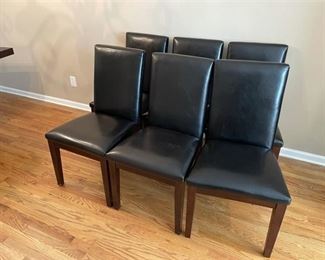 6 Dining Chairs Faux Leather