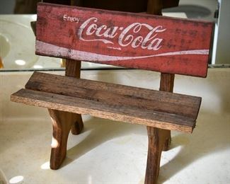Small wooden decorative Coca-Cola bench