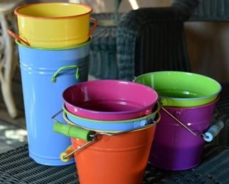 colorful pails