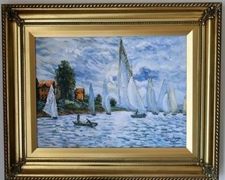 framed art, sailboats