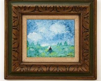 framed art, original, "Girl in the Field", Artist: Hart