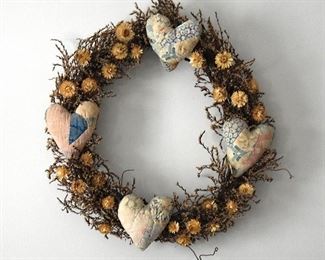 quilt hearts wreath