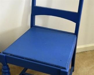 blue painted chair (as-is)