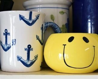 nautical mug/anchor mug, smiley face coffee mug