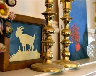 framed goat silhouette and other decorative items