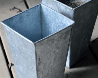galvanized tin vases