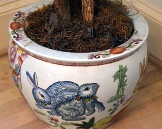 Rabbit planter, Asian fish bowl planter