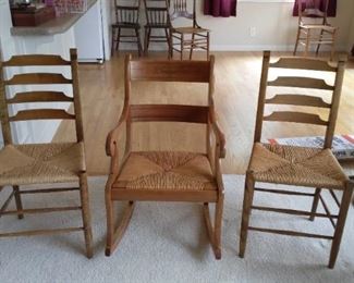 Faux Rush Seat Chairs