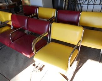 MCM vinyl & chrome office chairs