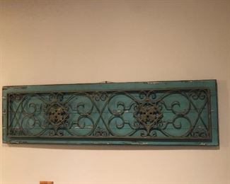 Distressed frame wall plaque is 14"H x 50"W