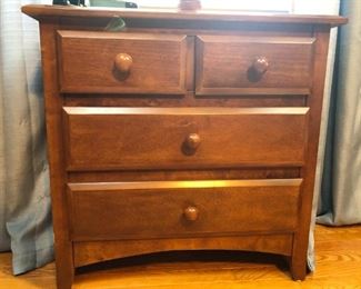 wood dresser - four drawers is 26"H x 16"D x 26"W