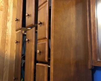 top view of dresser and mirror