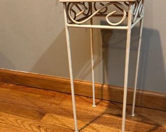 Art deco table is 8 x 8" and stands 20"H