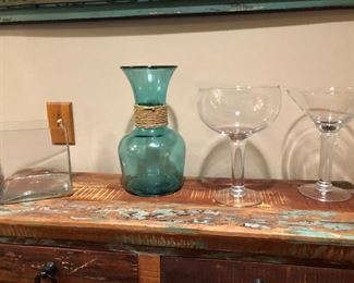 Assortment of glass vases 