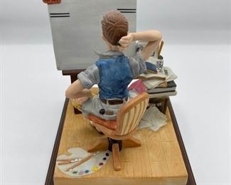 Drawing a Blank Norman Rockwell Saturday Evening Post Figurine