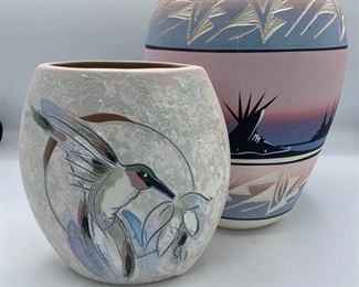 Vintage Signed Pottery Vases