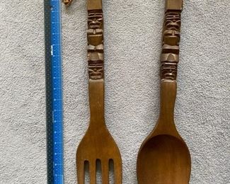 Vintage Wood Spoon Fork