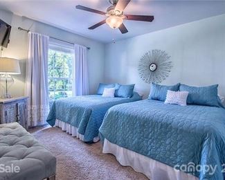 Two full size beds, mattresses, box springs, & linens