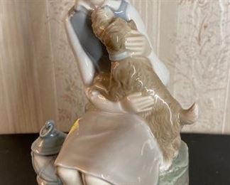 Droll Girl with Dog and Bucket