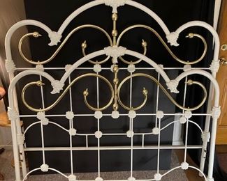 Vintage White Iron Bed.