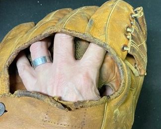 Vintage Leather Baseball Glove.