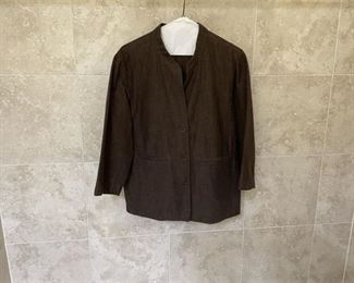 Eileen Fisher 34 Sleeve Heavy Linen Jacket