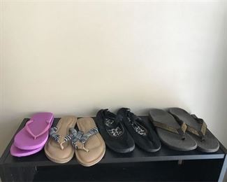 Lot of Sandals and Water Shoes