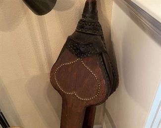 HUGE ANTIQUE FIREPLACE BELLOWS.