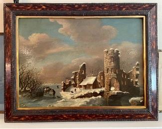 19th c. Oil on Board.