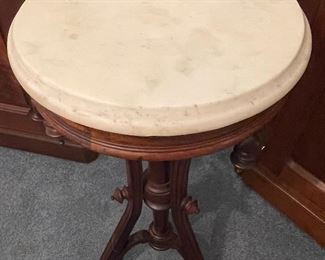 7- $275 Antique Victorian stand with round marble top  • 32 high 16across 
