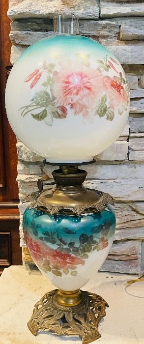 #34 - $95 Gone with the wind Lamp floral   • 28×10 across