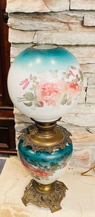 #34 - $95 Gone with the wind Lamp floral   • 28×10 across