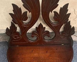 #60 small wood carved etagere / shelf