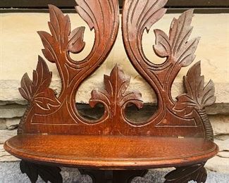 #60 small wood carved etagere / shelf