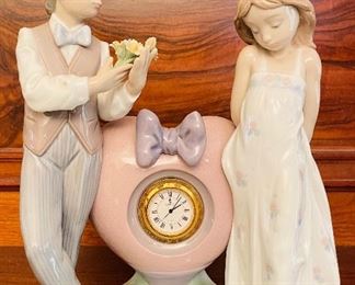 #78 - $275 Lladro Time for Love Clock #5992 • 10high 7wide 4deep 