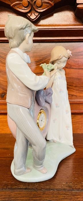#78 - $275 Lladro Time for Love Clock #5992 • 10high 7wide 4deep 