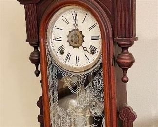 #85 - $360 Unusual high end Cottage mantel Clock - running condition.  • 24high 15wide 5deep