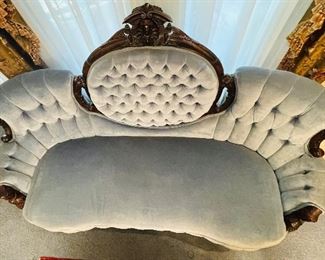 #89 - $1,950 Victorian Renaissance John Jeliff parlor sofa.  • 76wide 44high 37deep