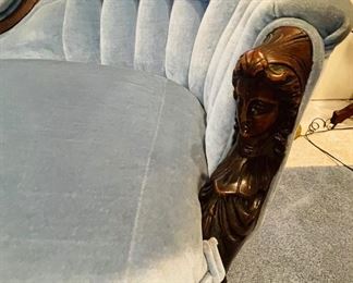 #89 - $1,950 Victorian Renaissance John Jeliff parlor sofa.  • 76wide 44high 37deep
