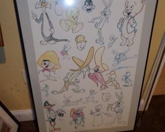Lots of whimsical pieces like the Looney Toons poster.