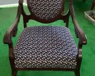 Classic antique parlor chair --newly upholstered
