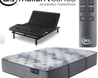 Nearly new Serta adjustable electric bed with wireless remote, and Serta Comfort I-series mattress.  