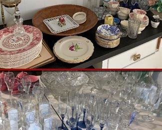 Glassware and tableware, formal and casual