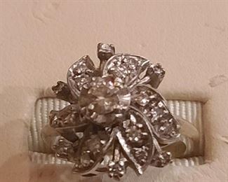 14k white gold diamond ring 5 grams. $225