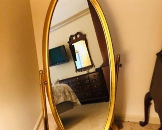 Brass floor mirror